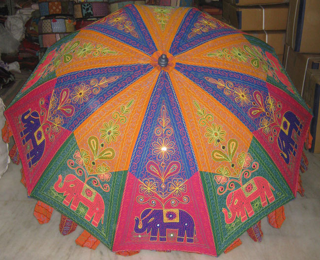 Rajasthan Handicrafts indian traditional vintage embroidered wedding umbrellas parasol