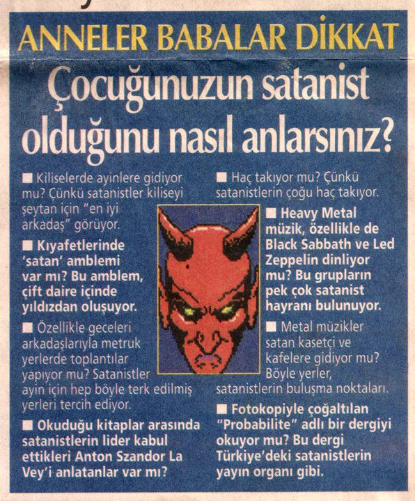 yazı kalır. Anne ben satanist oldum!