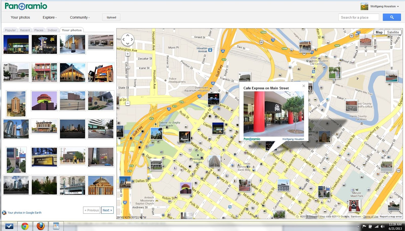 Houston in Pics Cafe Express Sidewalk Patio Restaurant on Main Street