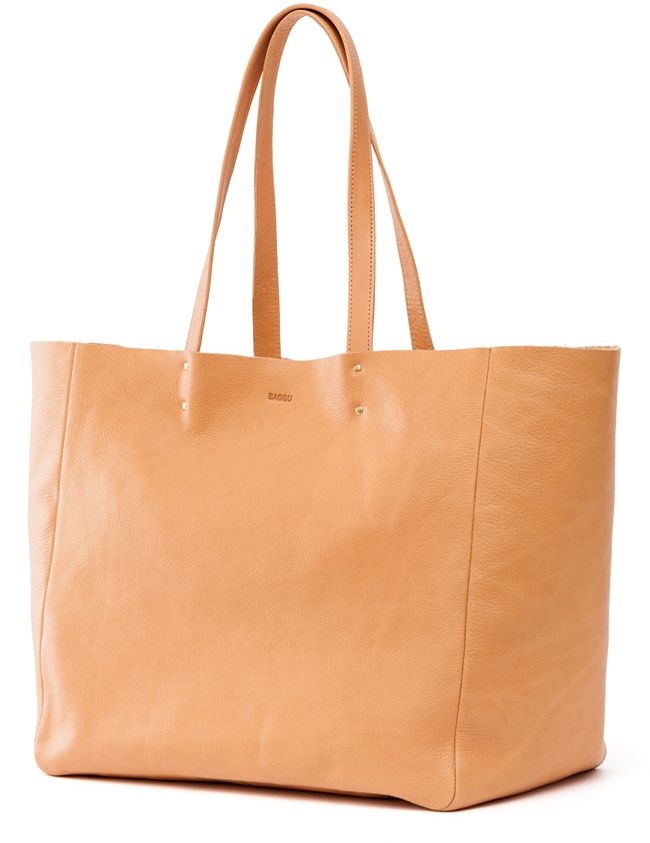 sucker for a big, leather tote, and Baggu's new oversized Leather Tote ...