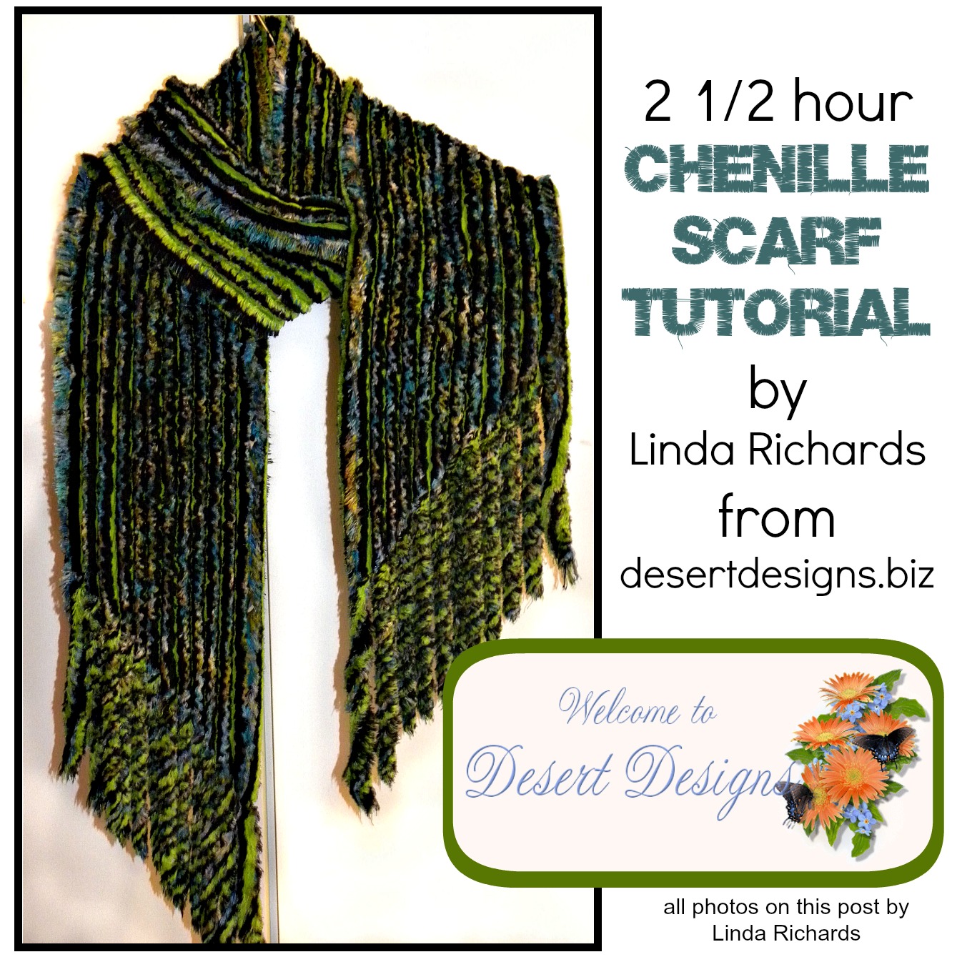 Ricochet and Away! 2 1/2 Hour Chenille Scarf Tutorial by Linda Richards