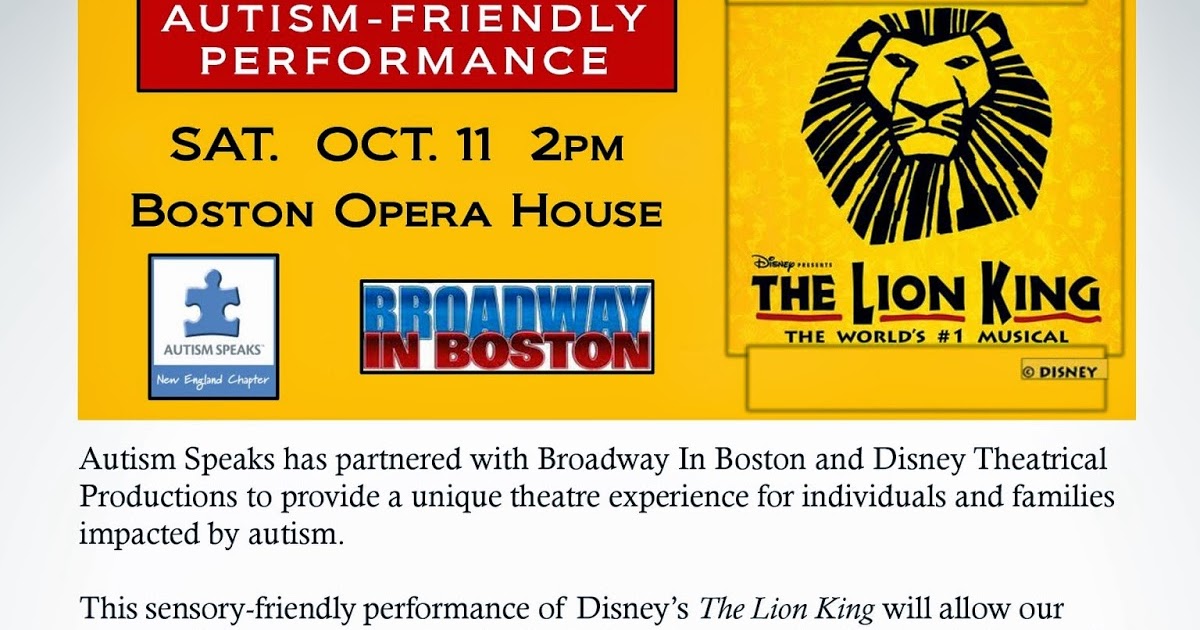 Autism Friendly Performance Of Disneys >> Nesca News Notes Autism Friendly Performance Of Disney S The Lion Autism Friendly Performance Of Disneys >> Nesca News Notes Autism Friendly Performance Of Disney S The Lion