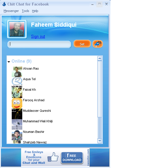 Facebook Messenger (Chit Chat for Facebook) Direct Login to Facebook