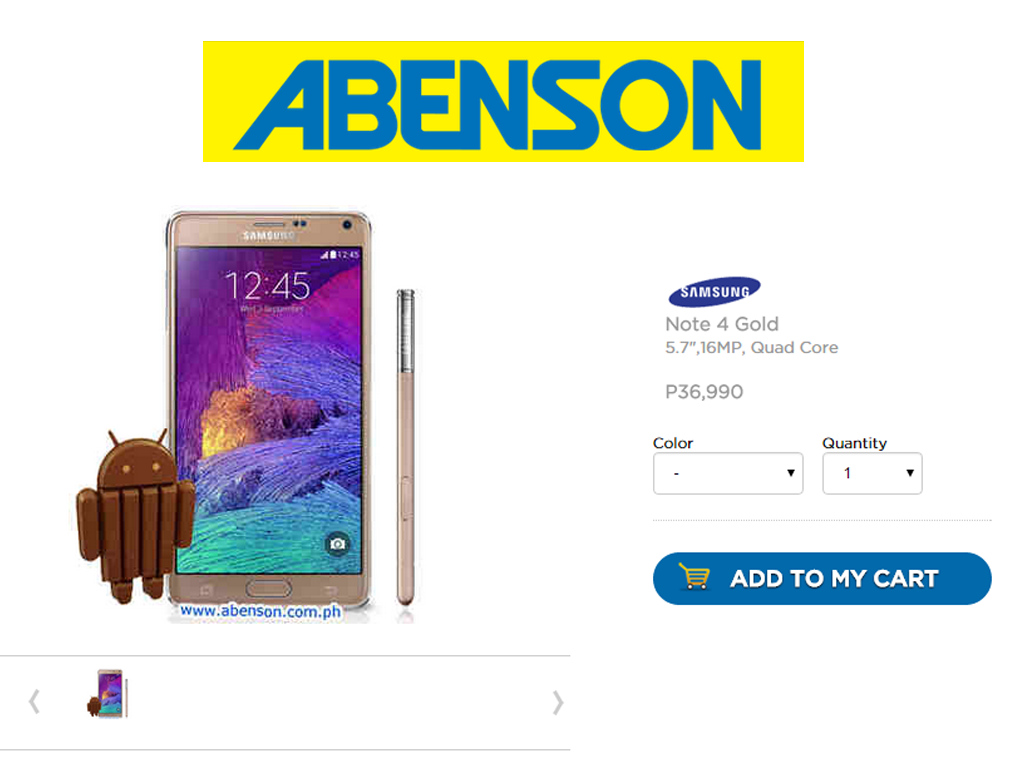 Samsung Galaxy Note 4 Now Available on Abenson for Php 36,990 Geeky Pinas