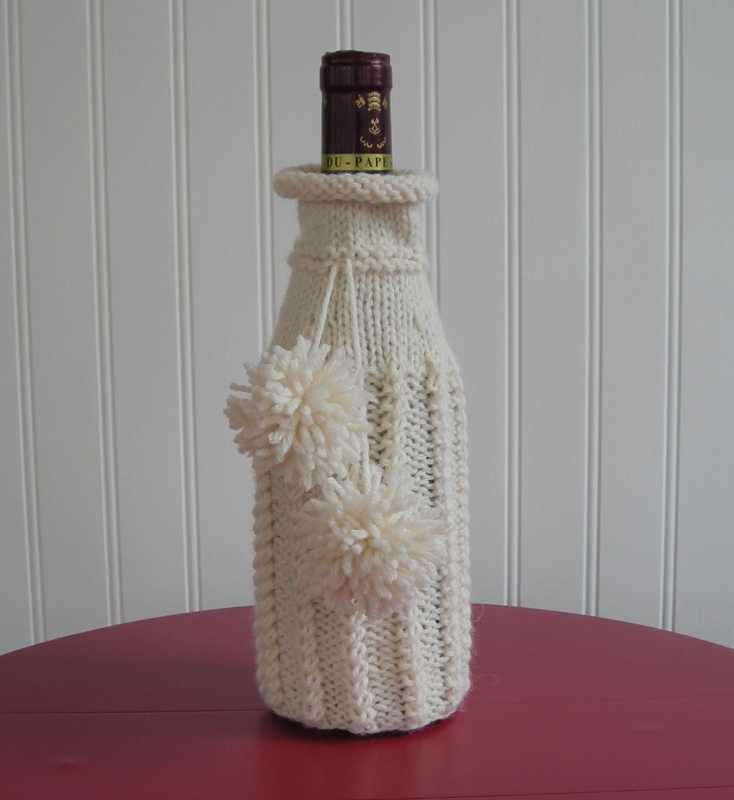 Lavender Hill Knits Mini Cable Wine Bottle Cozy