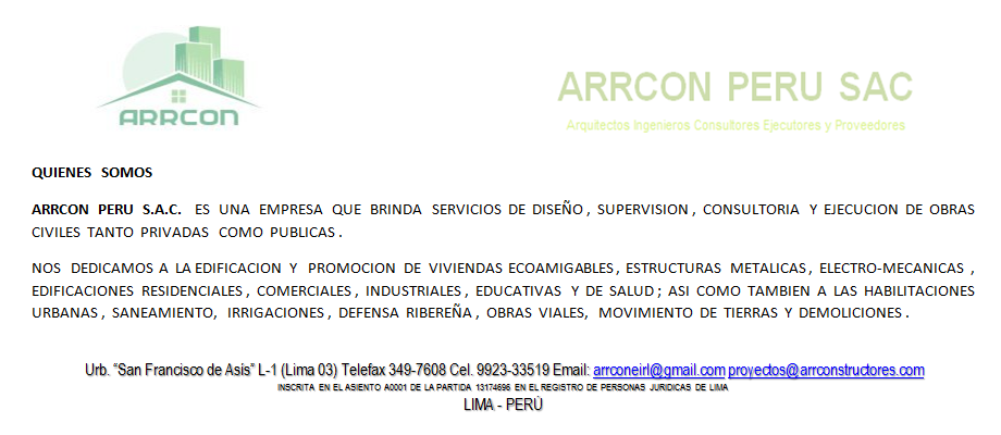 ARRCON PERU SAC