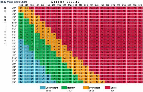 Insurance Weight Chart