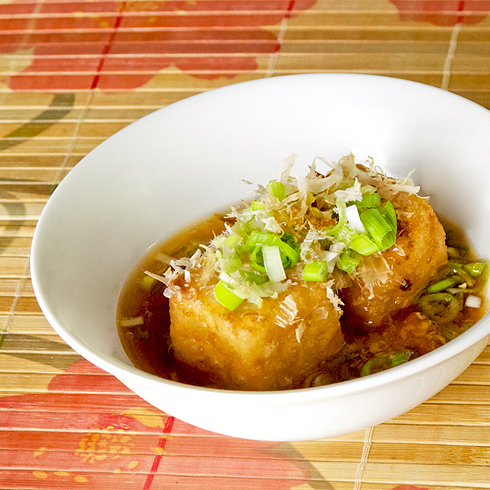 Agedashi Tofu (deep-fried tofu with bonito soy broth)