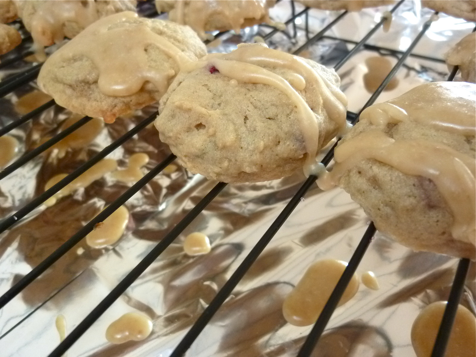 Applesauce Caramel Pomegranate Cakies with Caramel Glaze Diary of a Mad Hausfrau