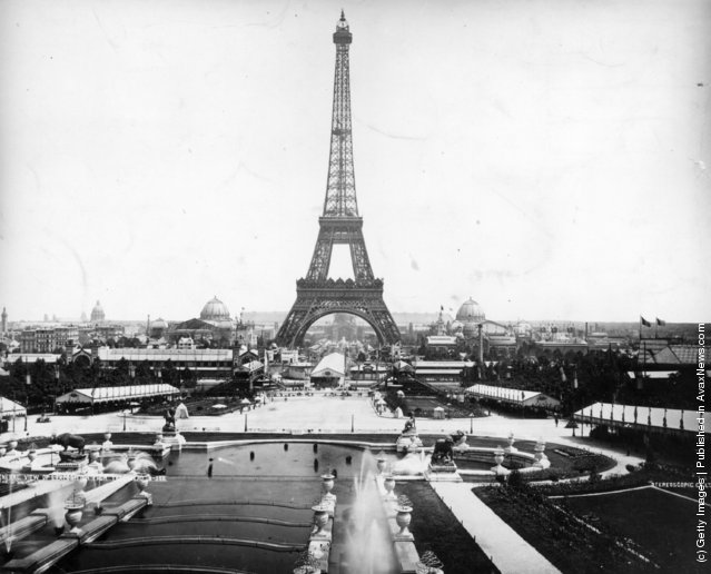 vintage everyday Construction of Eiffel Tower