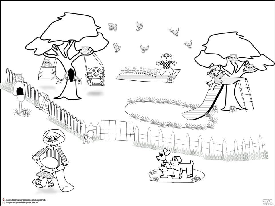 colorindo com a turma do nicola na floresta cenas divertidas para