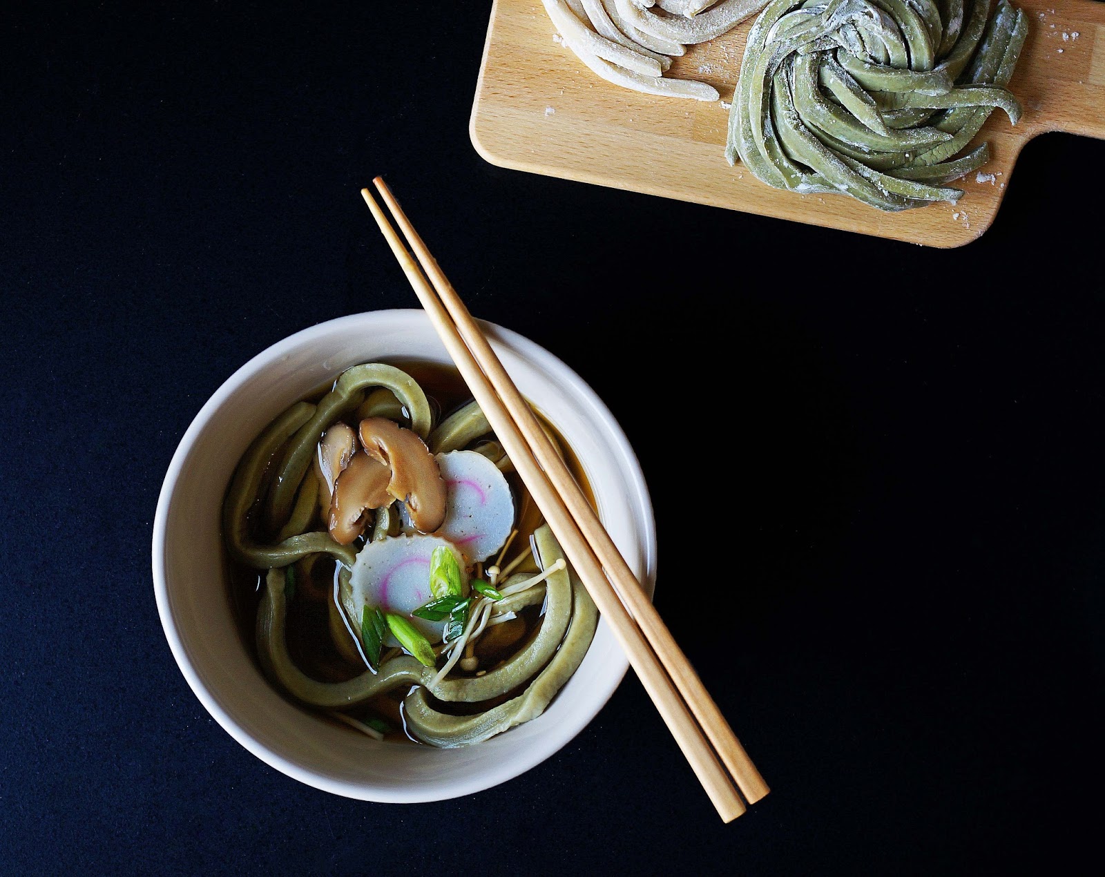 Miss Hangrypants Homemade matcha udon noodles