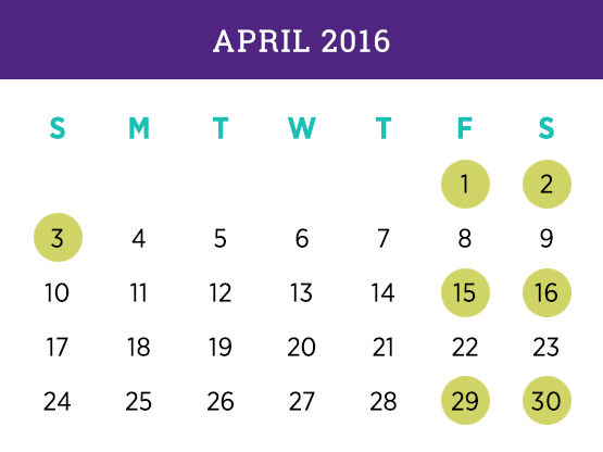 April 2016 Calendar with Canadian Holidays Free, April 2016 Printable Calendar Cute Word Excel PDF Template Download Monthly, April 2016 Blank Calendar Weekly