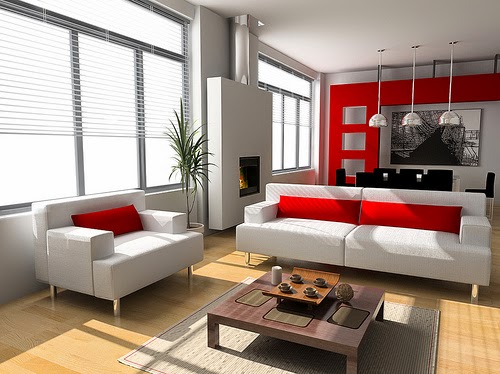 Muyameno.com: decoracion de salas rojas, parte 4