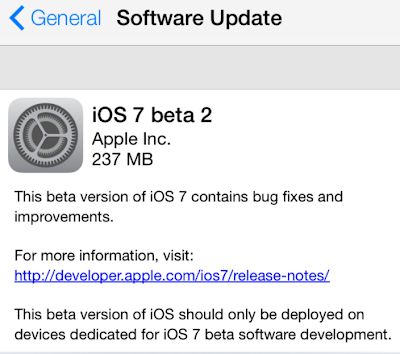 Apple Seeds iOS 7 beta 2 To Developers