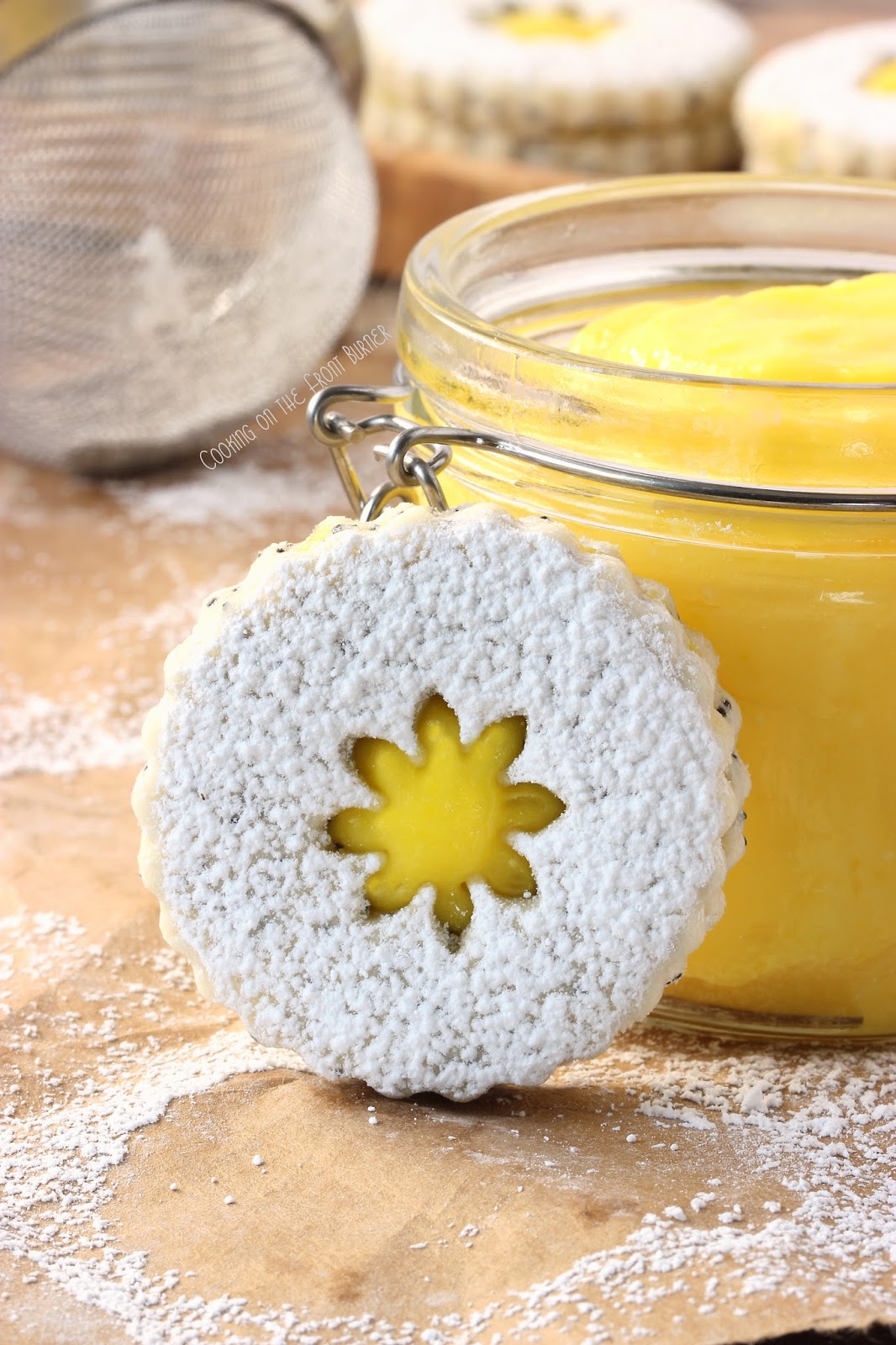 Poppy Seed Lemon Linzer Cookies Cooking on the Front Burner