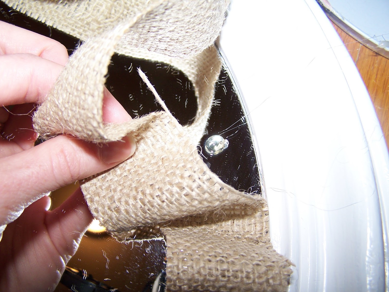 Grace Lee Cottage DIY Burlap Mirror Border