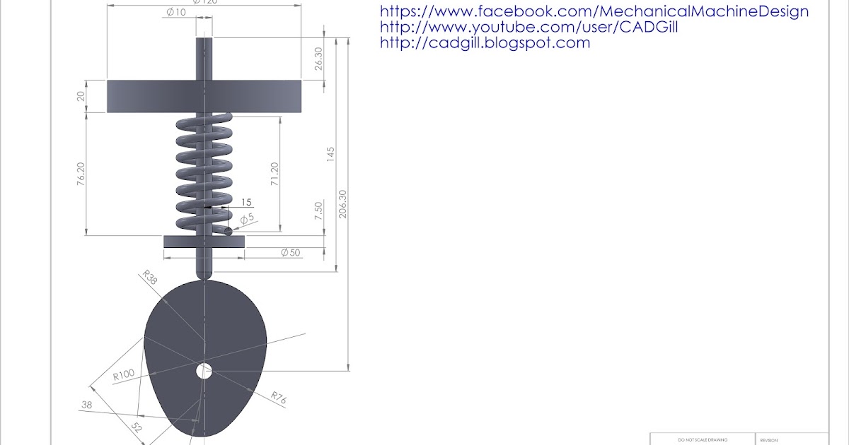 Mechanical Machine Design Cam Follower Mechanism Drawings & Video Tutorial