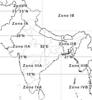 India Map With Grid Lines Indian Grid System - Gyan Information Pedia
