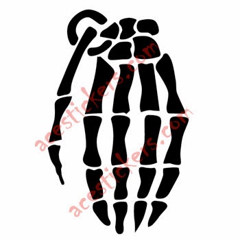 Acestickers Com Grenade Gloves グレネード グローブス Hand Bones Stickers 12 5 X 20 Cm