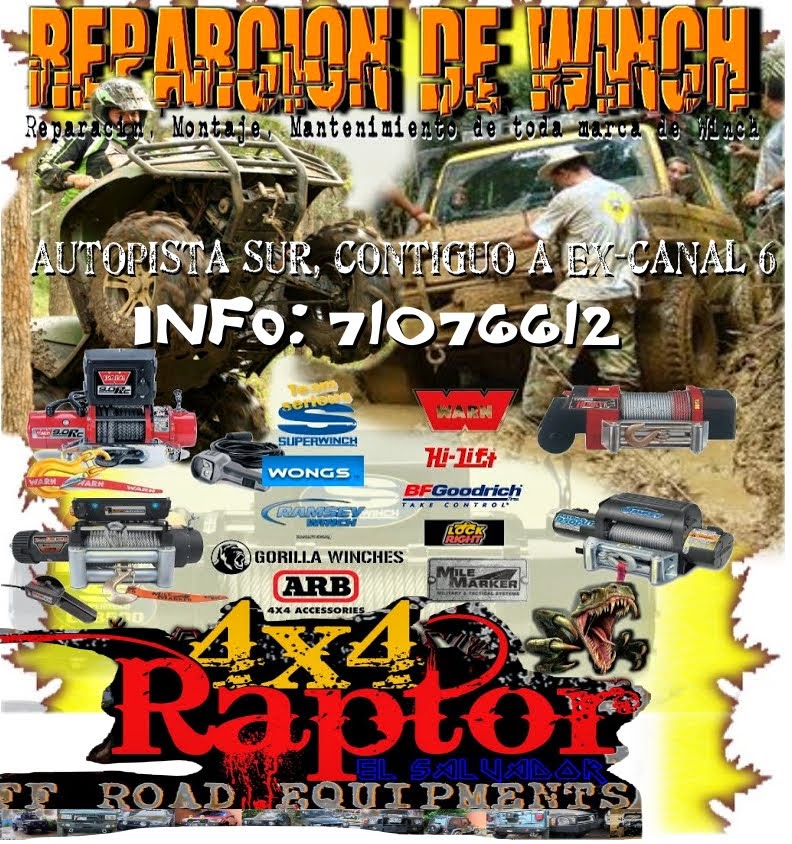 4x4 Raptor OFF ROAD Equipments El Salvador