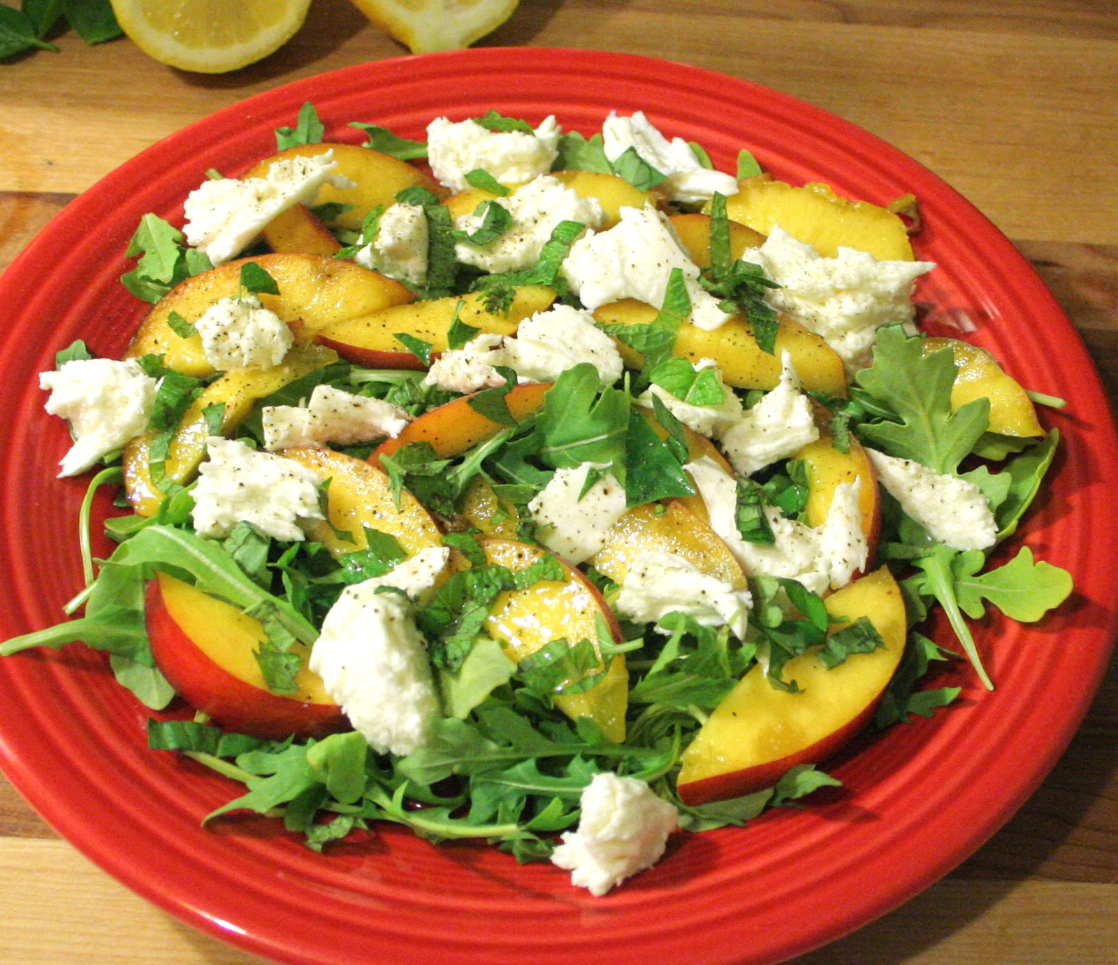 A Starch Free Cookbook Summer Salad with Nectarines & Fresh Mozzarella