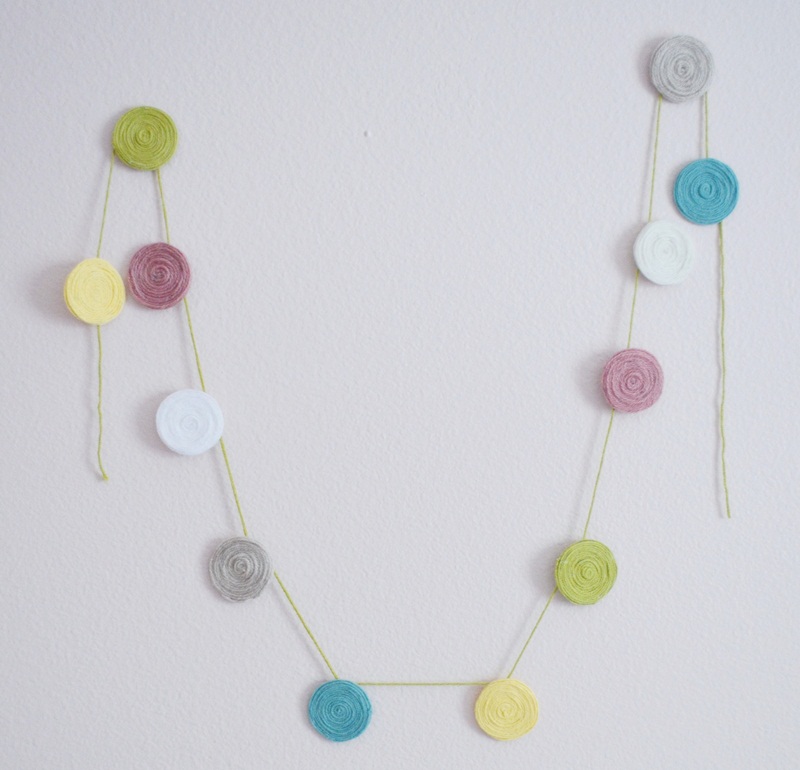 Two Shades of Pink Spiraled Yarn Circle Garland