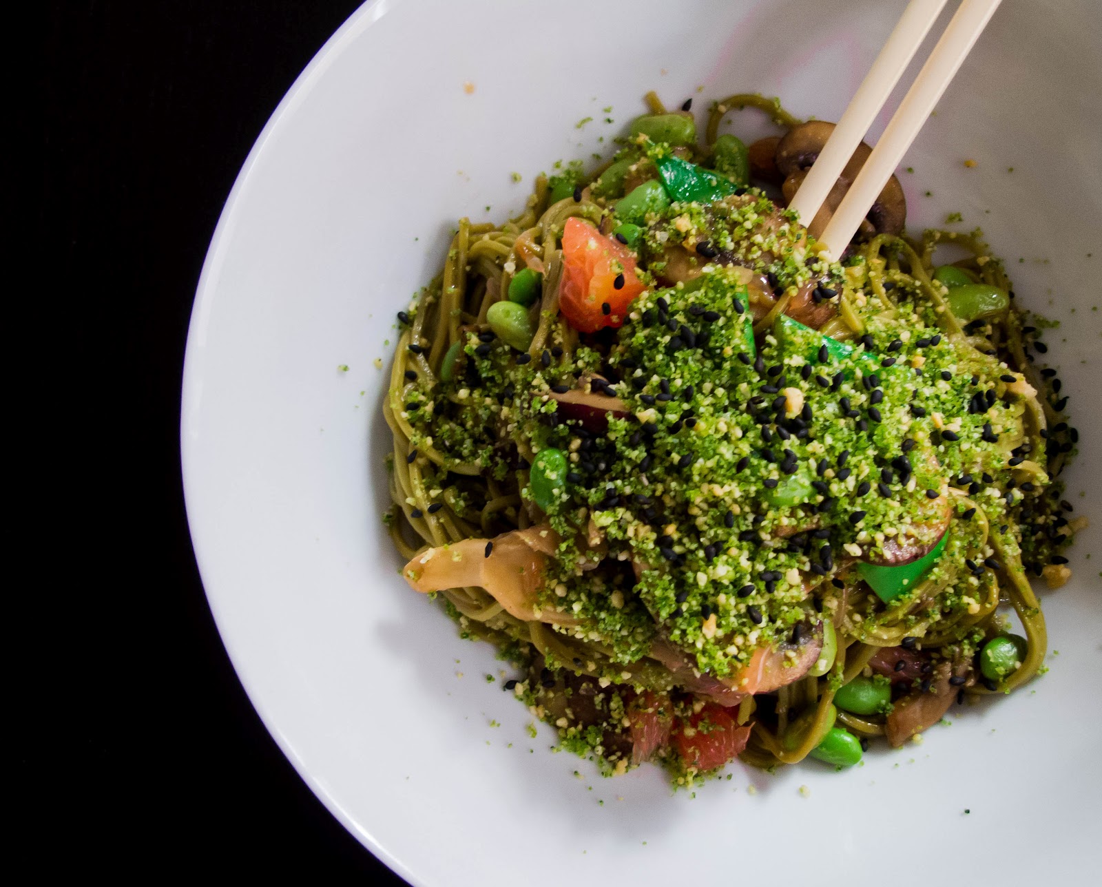 The Small Boston Kitchen Green Tea Soba Noodles with Peanut Sugar