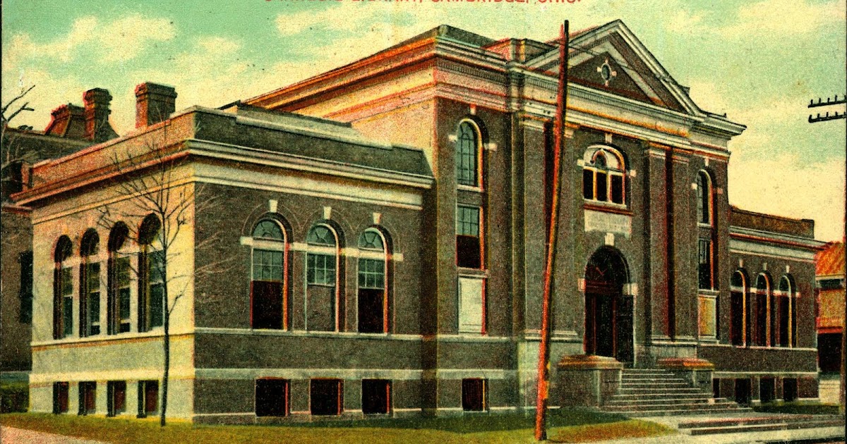 Library Postcards 1910 Carnegie Library, Cambridge, Ohio