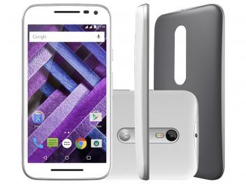 Smartphone Motorola Moto G 3ª Geração Turbo 16GB - Branco Dual Chip 4G Câm. 13MP + Selfie 5MP Tela