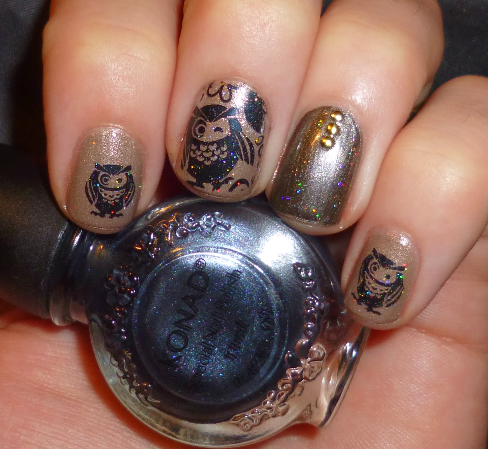 Lou is Perfectly Polished Owl Nail Art