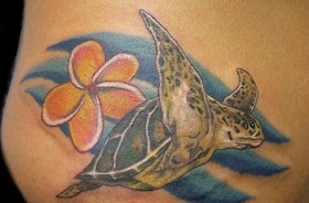 Turtle Plumeria Tattoo