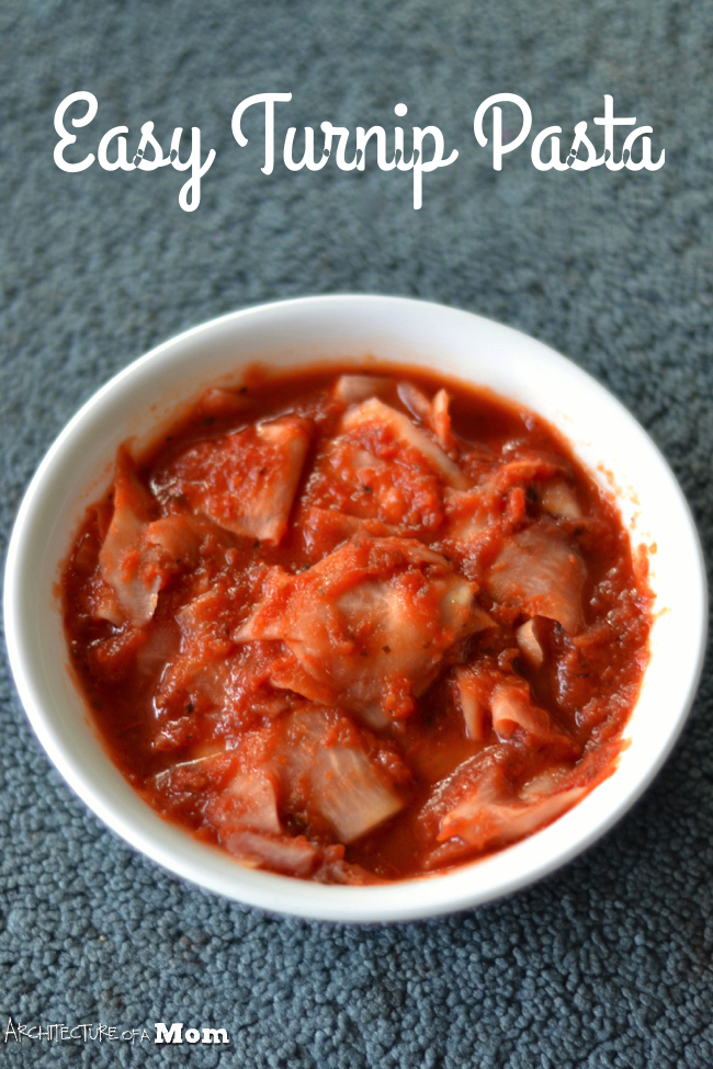 Architecture of a Mom Turnip Pasta A Vegan, Low Carb Recipe