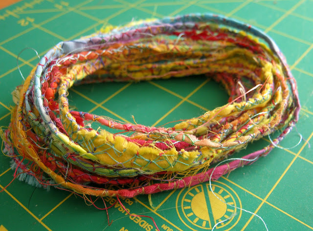 machine wrapped cord art quilting