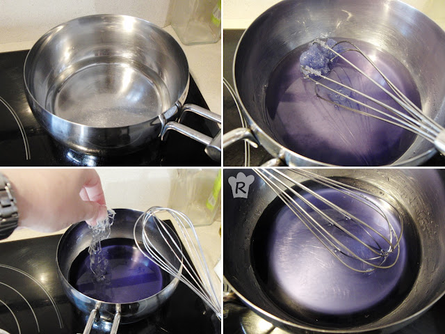 Prepara la gelatina de violetas