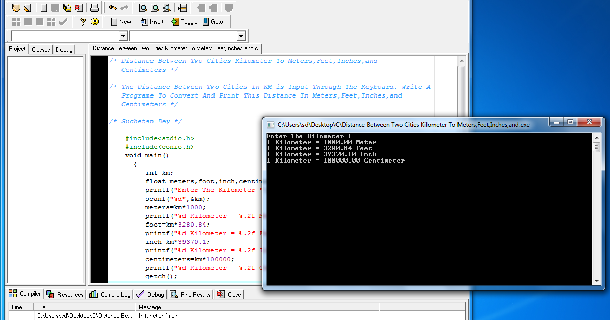 Try To Knowing C Program Distance Between Two Cities Kilometer To Meters Feetinchesand Centimeters Try To Knowing C Program Distance Between Two Cities Kilometer To Meters Feetinchesand Centimeters
