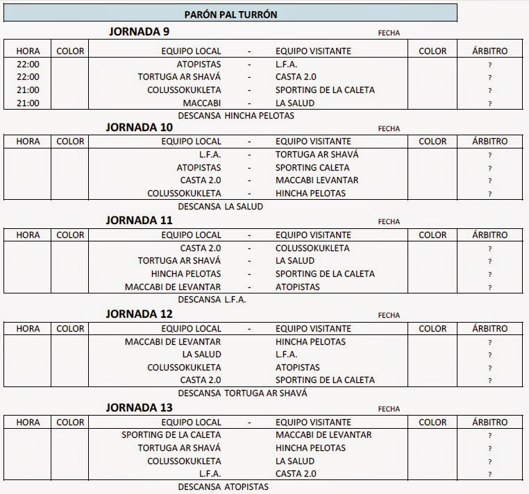 Liga Ociosa De Futbol 7 Sevilla Calendario Lof7s 2014 15