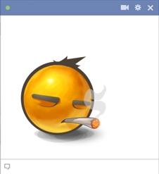 High emoticon for Facebook Facebook Weed Emoticon Smoking A Joint