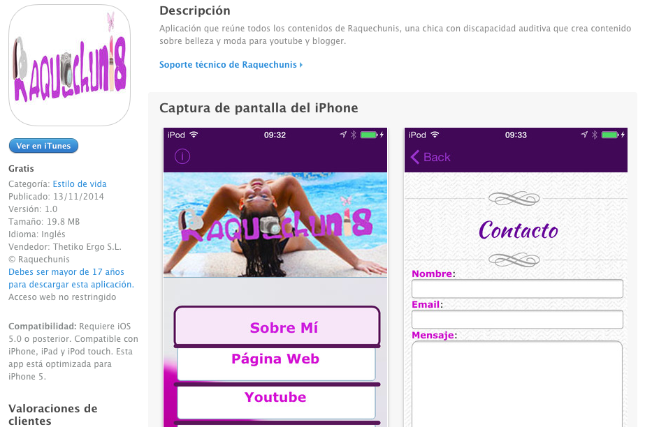 ¡Descárgate la aplicación de Raquechunis para Iphone, Ipad e Ipod totalmente gratis!