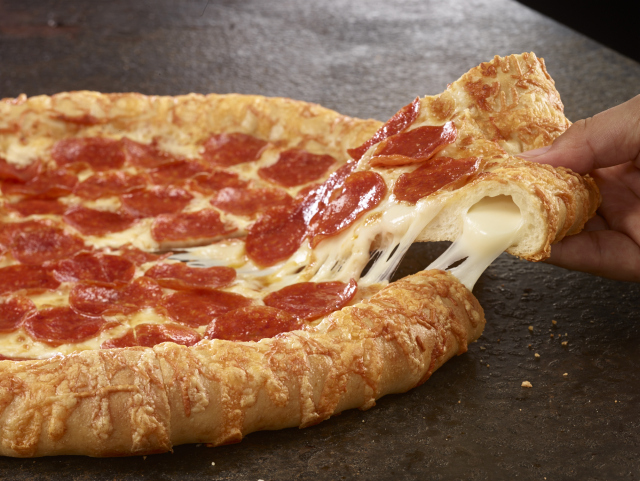 la pizza cheesy crust de Pizza hut