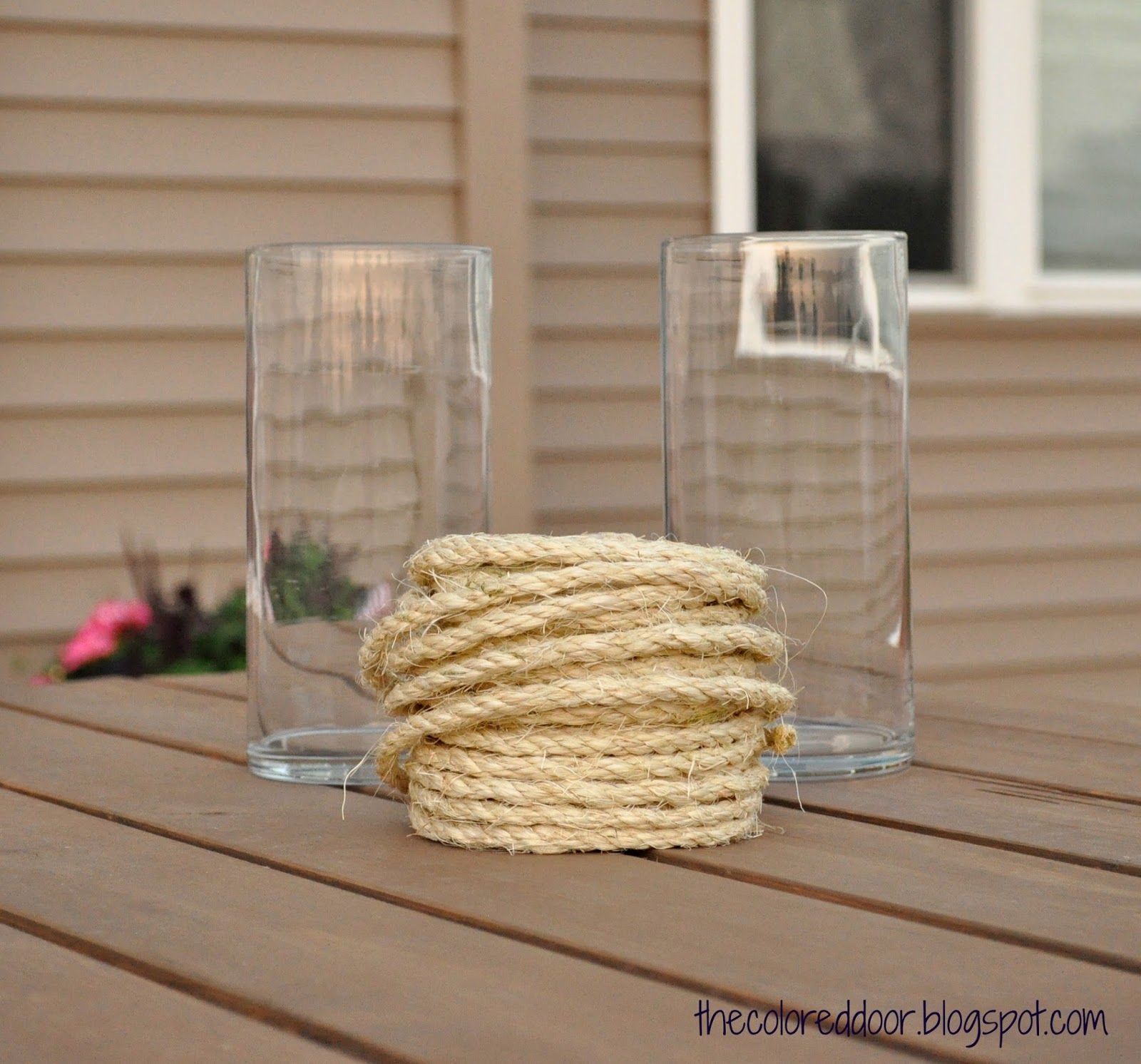 the colored door Rope Candle Holders