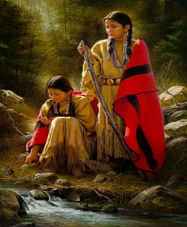 cuadros-de-ninos-indigenas retratos-realistas-de-ninos-en-acuarelas