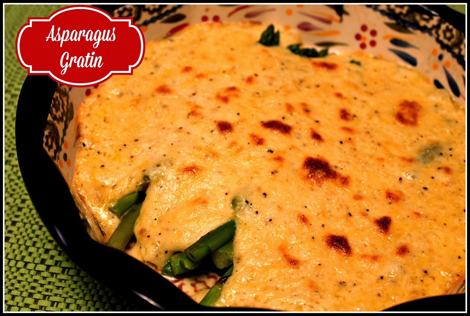 Sweet Tea and Cornbread Asparagus Gratin!