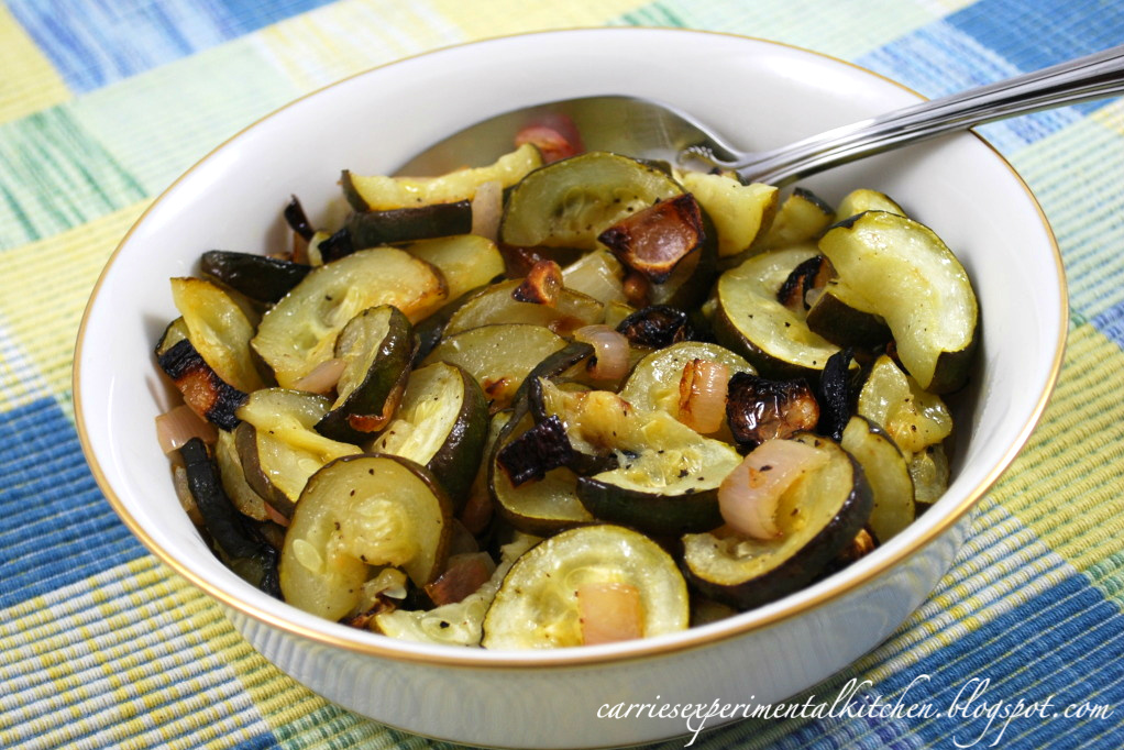 Carrie's Experimental Kitchen Lime Roasted Zucchini & Shallots