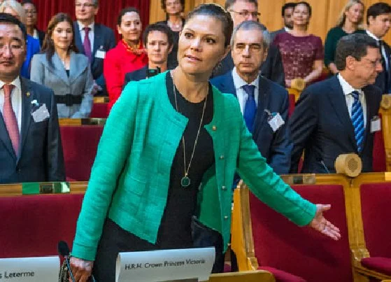 Crown Princess Victoria of Sweden attended the celebration of the International IDEA’s 20th anniversary in the Parliament building