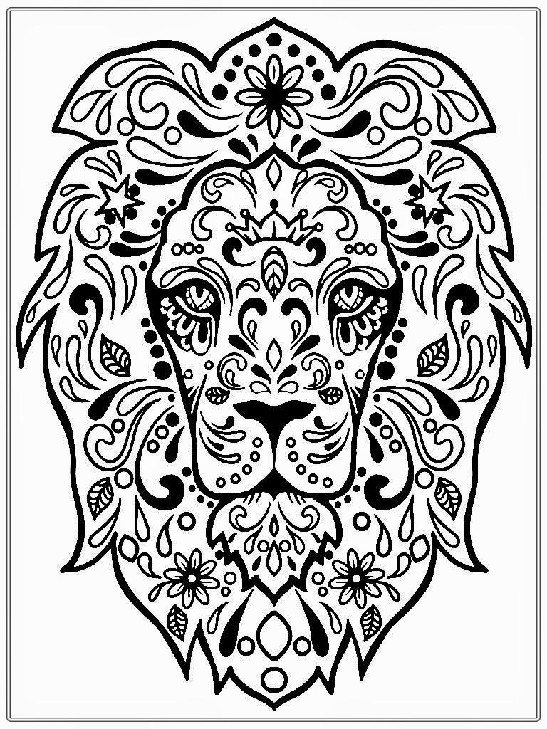 Realistic Lion Adult Coloring Pages Free | Realistic Coloring Pages