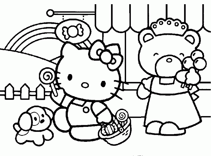 Desenho de É uma festa com Kitty para colorir