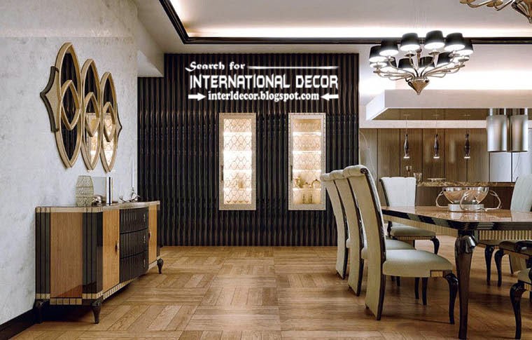 Stylish Art Deco dining-kitchen interior design style and furniture, apartments london