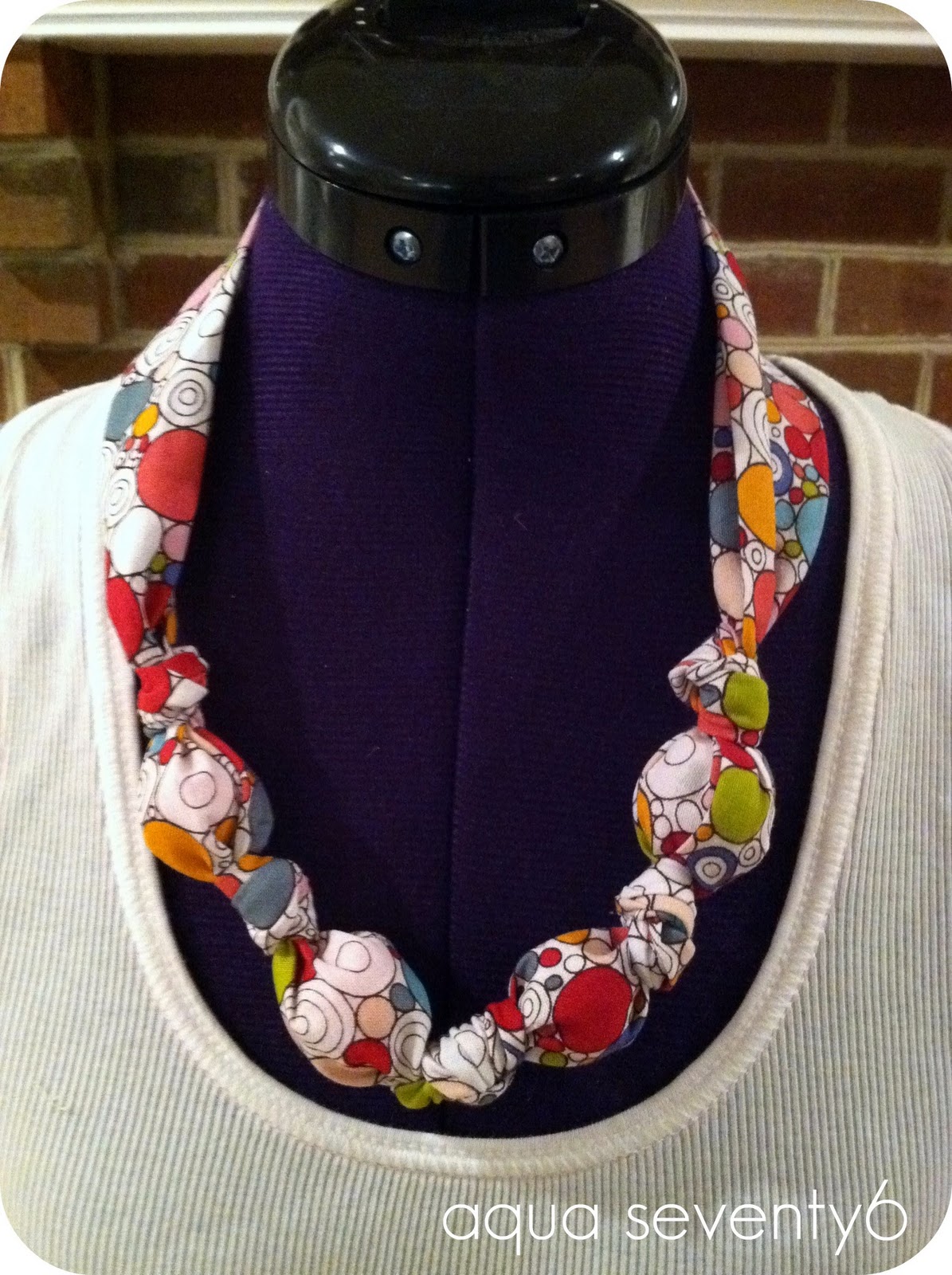 Aqua Seventy6 Fabric and Bead Necklaces