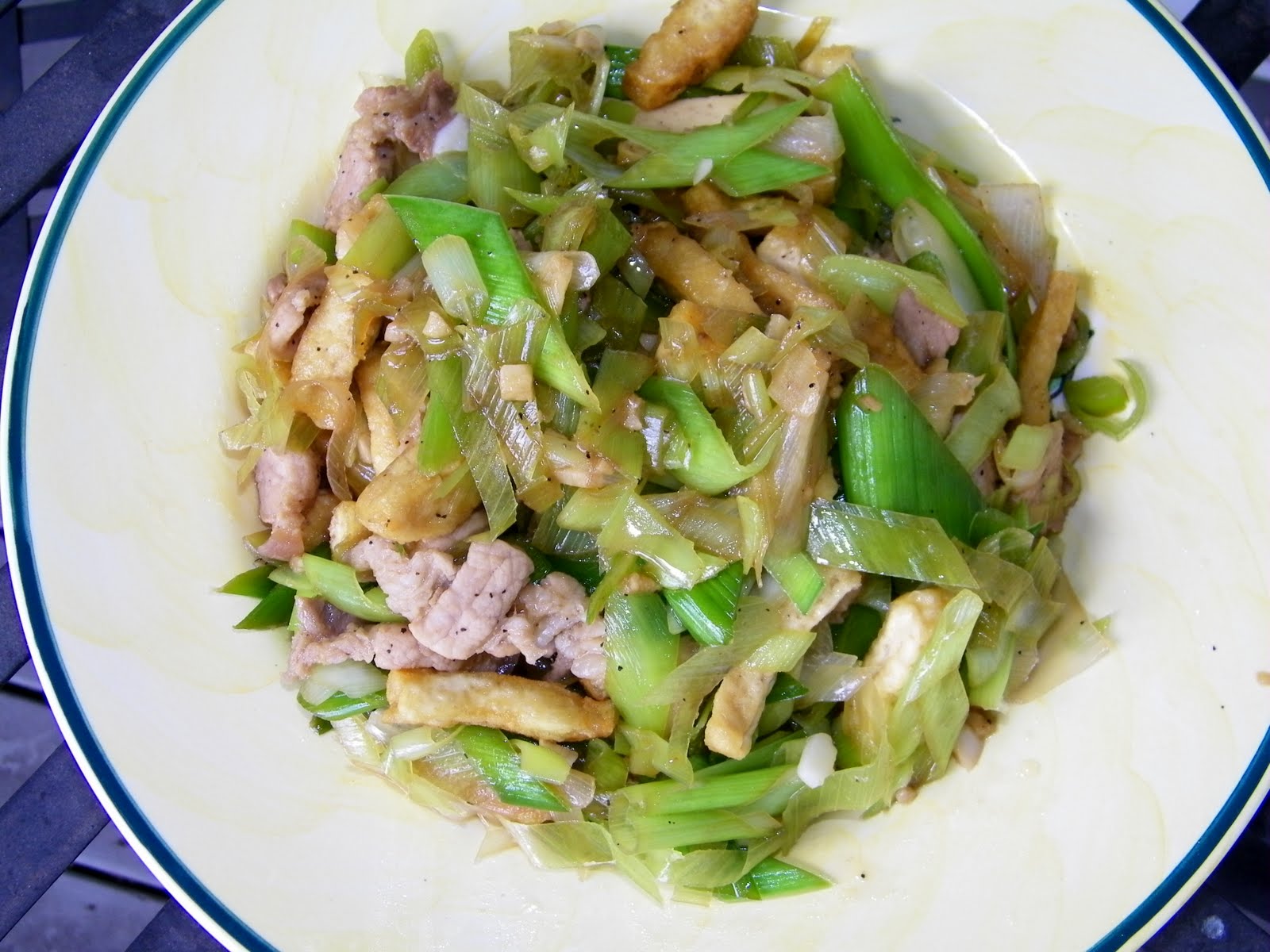 Little Bellevue Kitchen Stir Fried Leek with Pork Belly and Beancurd